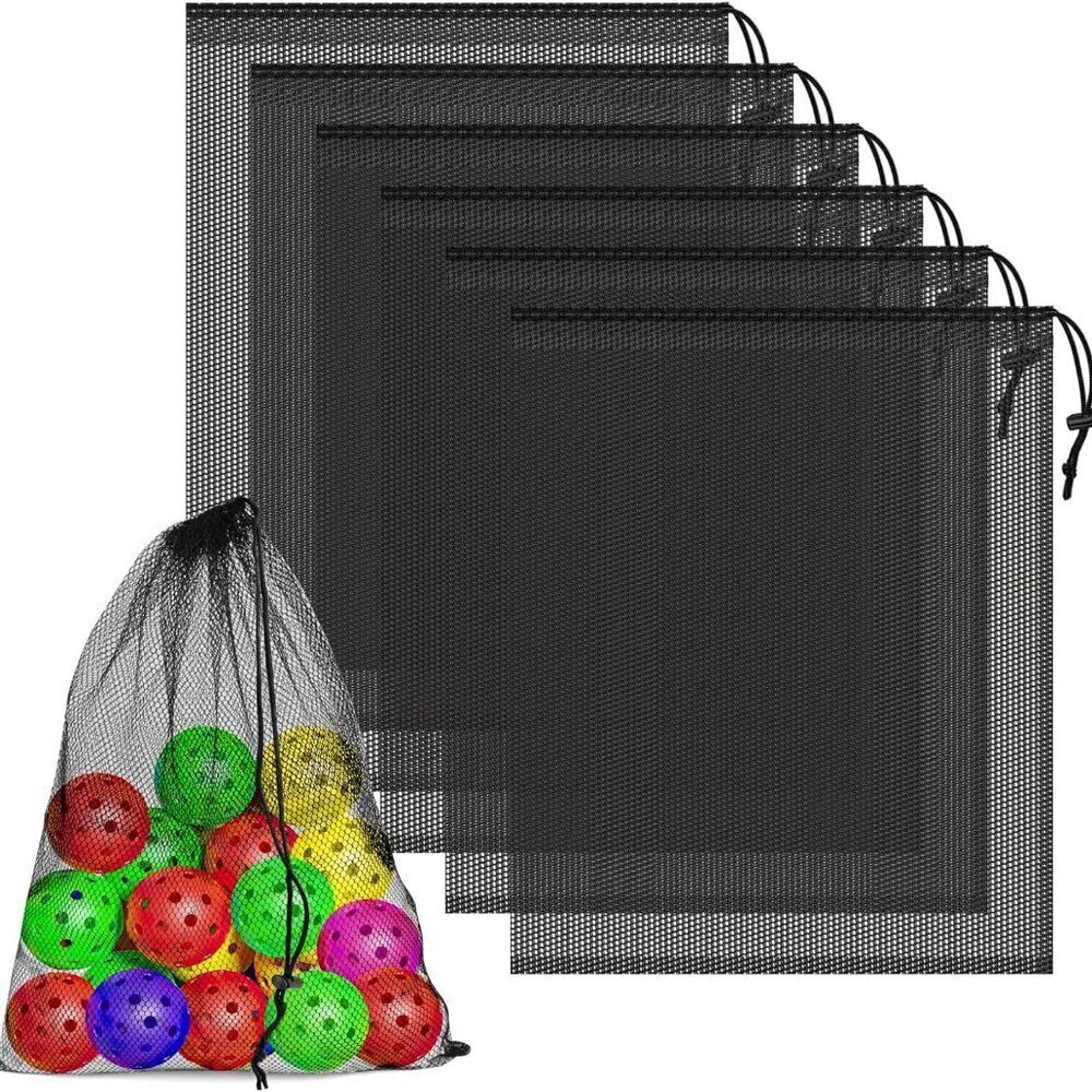 6 Pcs Mesh Bags Drawstring, 14x17 Inch Mesh Bag Drawstring with Lock